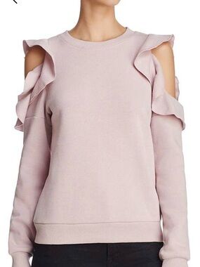 Rebecca Mincoff Cold-Shoulder Ruffle Sweatshirt